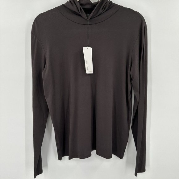 Eileen Fisher Tops - NWT Eileen Fisher Brown Silk Stretch Long Sleeve Jersey Shirt Size Medium